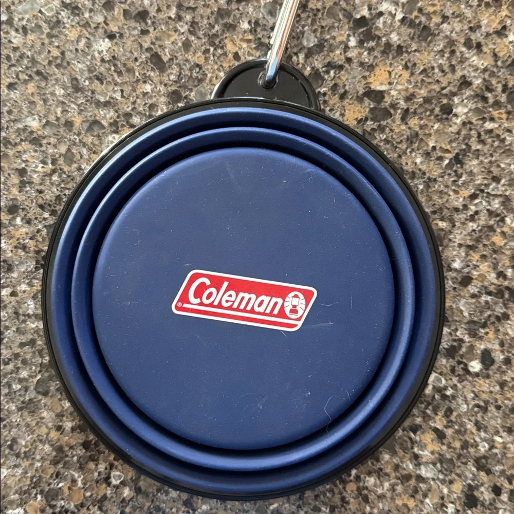 NEW Coleman Blue Travel Pet Bowl and Bottle Set